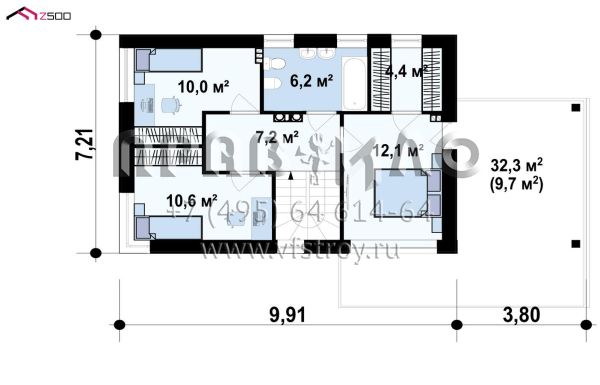 Проект стильного двухэтажного дома с гаражом и с террасами на двух уровнях S3-126-3 (Zx63 s)