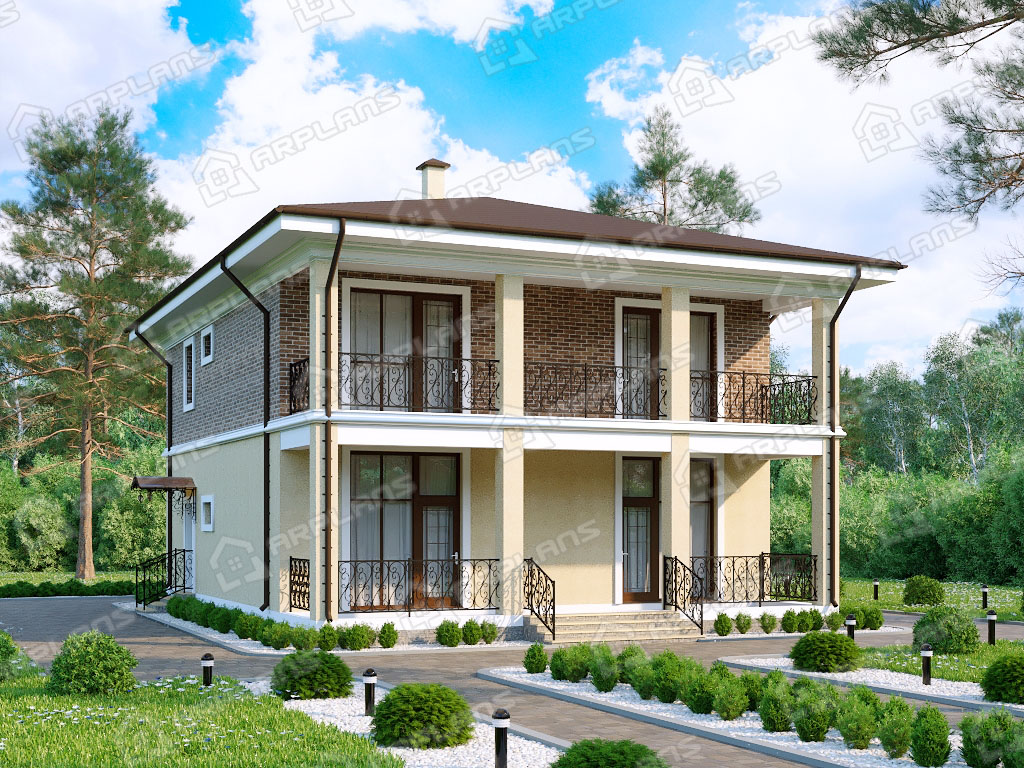 Проект дома Catalog-Plans-57-00L (187,41кв. м, 13,21x12,76м, газобетон 400) - ку