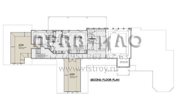 Проект двухэтажного дома с гаражом на три и более машин в современном стиле S5-510 (5445-00482)
