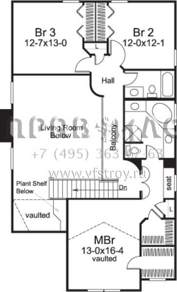Проект двухэтажного дома с гаражом на две машины в стиле Ранчо S5-200 (5633-00137)