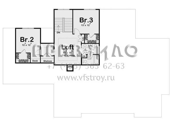 Проект двухэтажного дома с гаражом на три и более машин в английском стиле S5-284 (963-00690)