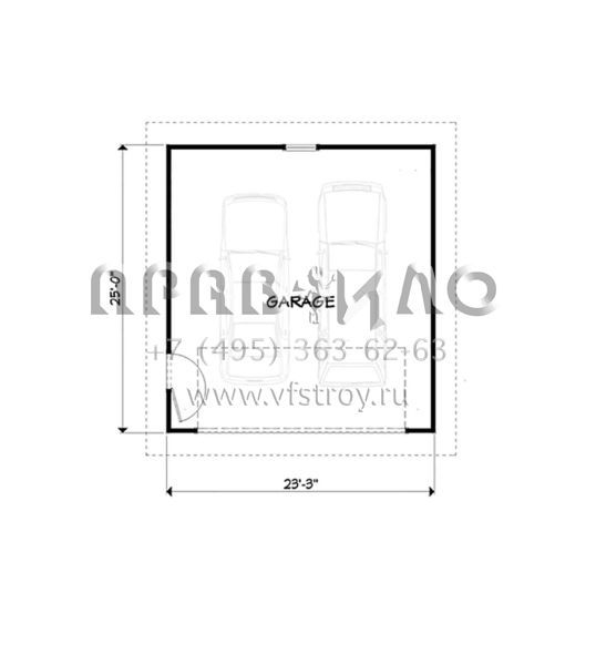 Проект одноэтажного дома с гаражом на две машины в стиле Ранчо S5-150 (3125-00020)