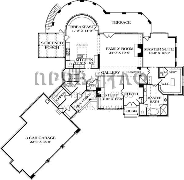 Проект двухэтажного дома с гаражом на три и более машин в стиле Шале S5-689 (3323-00479)