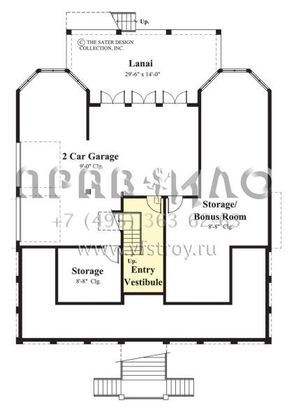 Проект трехэтажного дома с гаражом на две машины в прибрежном стиле S5-305 (8436-00027)