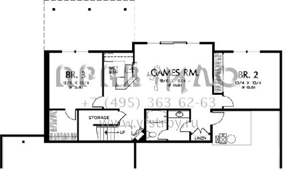 Проект одноэтажного дома с гаражом на три и более машин в английском стиле S5-269 (2559-00109)