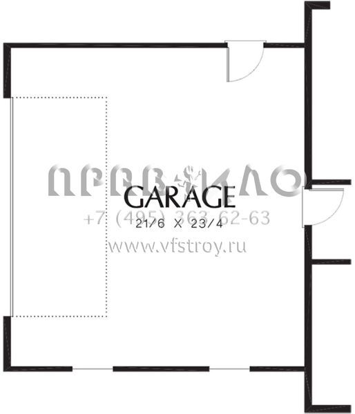 Проект двухэтажного дома с гаражом на две машины в стиле Ранчо S5-205 (2559-00482)