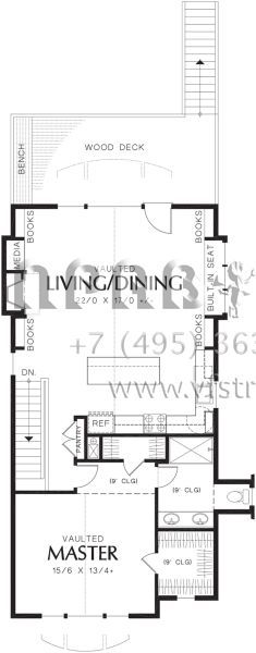 Проект двухэтажного дома с гаражом на две машины в стиле Ранчо S5-158 (2559-00214)
