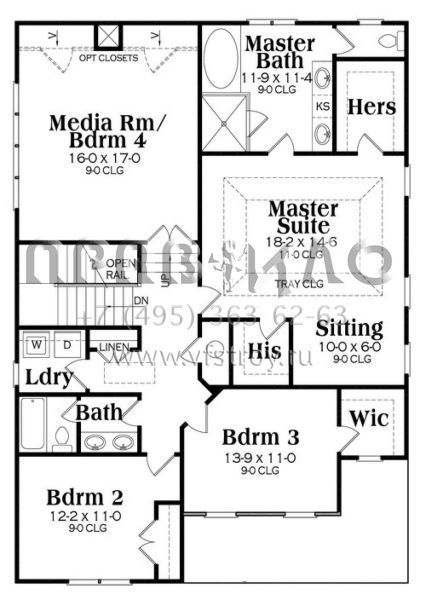 Проект двухэтажного дома с гаражом на две машины в американском стиле S5-283 (009-00237)