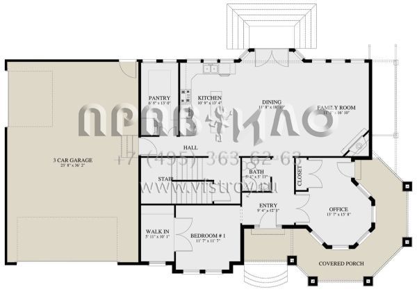 Проект двухэтажного дома с гаражом на три и более машин в английском стиле S5-269 (2802-00048)