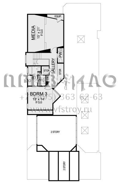 Проект двухэтажного дома с гаражом на две машины в современном стиле S5-380 (5445-00358)