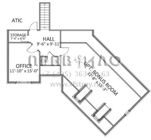 Проект одноэтажного дома с гаражом на две машины в стиле Ранчо S5-237 (6849-00005)