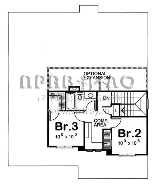 Проект двухэтажного дома с гаражом на две машины в стиле Ранчо S5-158 (402-00883)