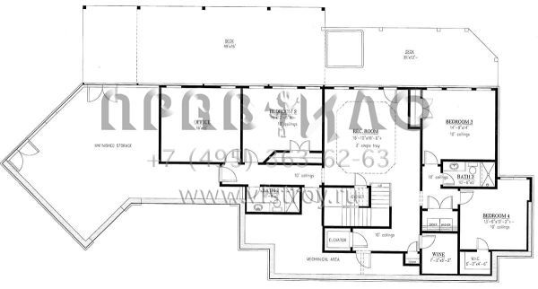 Проект одноэтажного дома с гаражом на три и более машин в стиле Ранчо S5-386 (286-00082)