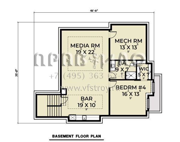 Проект двухэтажного дома с гаражом на три и более машин в современном стиле S5-490 (2464-00066)