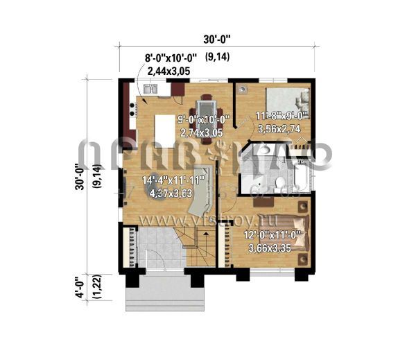 Проект одноэтажного дома без гаража в современном стиле S5-84 (6146-00597)
