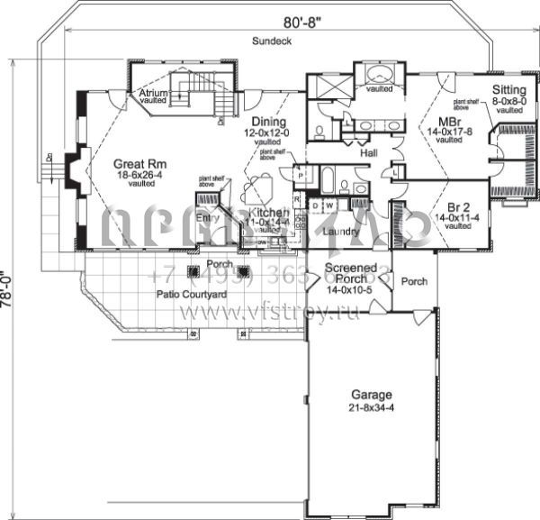 Проект одноэтажного дома с гаражом на три и более машин в английском стиле S5-325 (5633-00126)