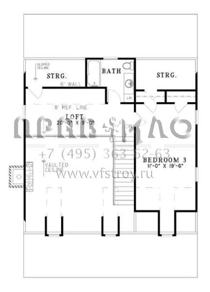 Проект двухэтажного дома без гаража в стиле Ранчо S5-143 (110-00306)