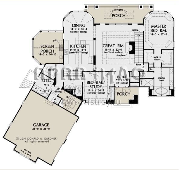Проект одноэтажного дома с гаражом на две машины в английском стиле S5-290 (2865-00010)
