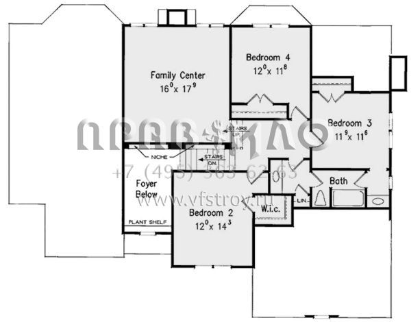 Проект двухэтажного дома с гаражом на две машины в стиле Ранчо S5-265 (8594-00411)