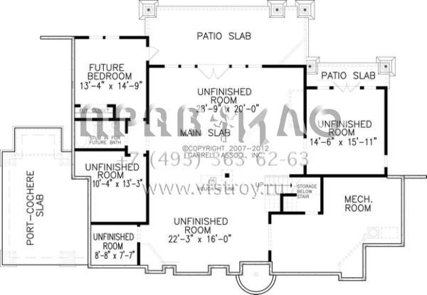 Проект одноэтажного дома с гаражом на одну машину в стиле Ранчо S5-210 (699-00041)