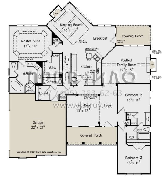 Проект одноэтажного дома с гаражом на две машины в стиле Ранчо S5-211 (8594-00331)