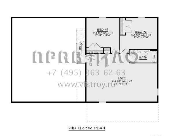 Проект двухэтажного дома с гаражом на две машины в стиле БарнХаус S5-205 (5032-00237)