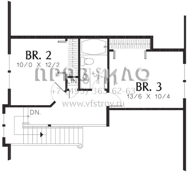 Проект двухэтажного дома с гаражом на две машины в стиле Ранчо S5-179 (2559-00271)