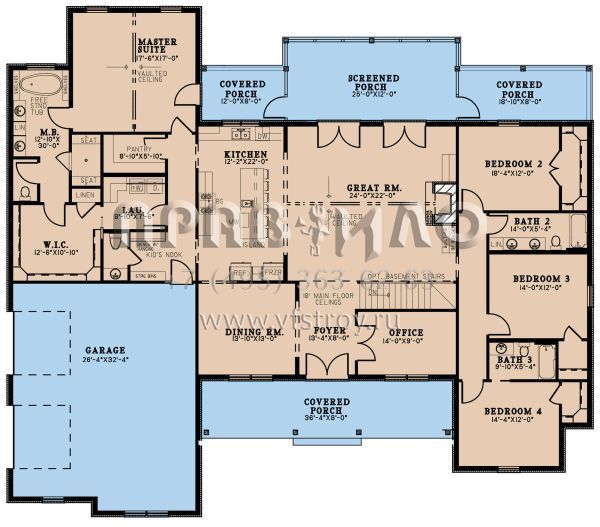 Проект одноэтажного дома с гаражом на две машины в современном стиле S5-301 (8318-00288)
