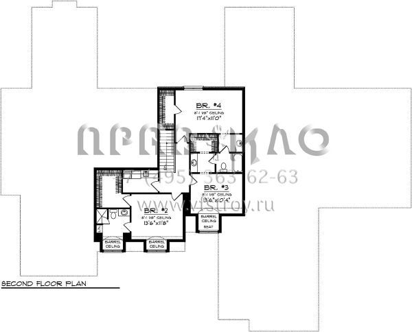 Проект двухэтажного дома с гаражом на три и более машин в английском стиле S5-424 (1020-00224)