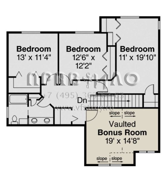 Проект двухэтажного дома с гаражом на три и более машин в американском стиле S5-280 (035-00899)