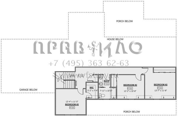 Проект двухэтажного дома с гаражом на две машины в стиле Ранчо S5-231 (1958-00007)