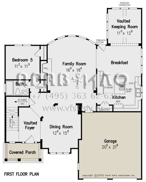 Проект одноэтажного дома с гаражом на две машины в стиле Ранчо S5-260 (8594-00435)