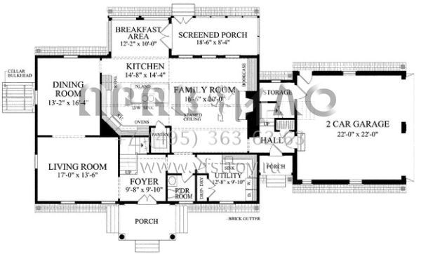 Проект двухэтажного дома с гаражом на две машины в стиле Ранчо S5-289 (7922-00167)