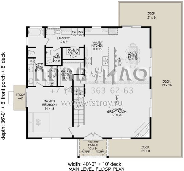 Проект двухэтажного дома без гаража в американском стиле S5-171 (940-00927)