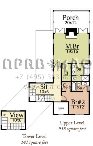 Проект двухэтажного дома с гаражом на две машины в стиле Шале S5-207 (8504-00032)