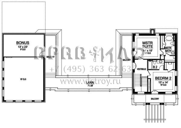 Проект двухэтажного дома с гаражом на две машины в современном стиле S5-253 (5445-00033)