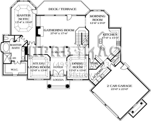 Проект двухэтажного дома с гаражом на две машины в стиле Ранчо S5-402 (3323-00280)