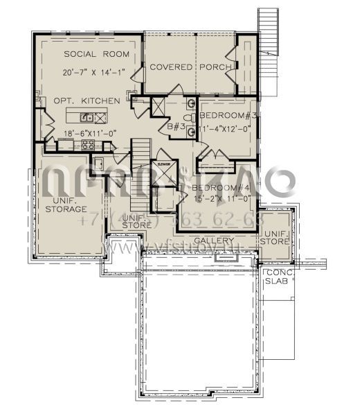 Проект одноэтажного дома с гаражом на две машины в современном стиле S5-164 (699-00286)
