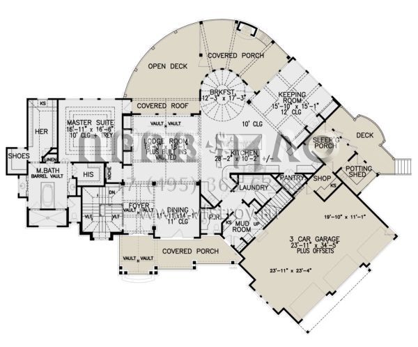Проект двухэтажного дома с гаражом на три и более машин в американском стиле S5-338 (699-00308)