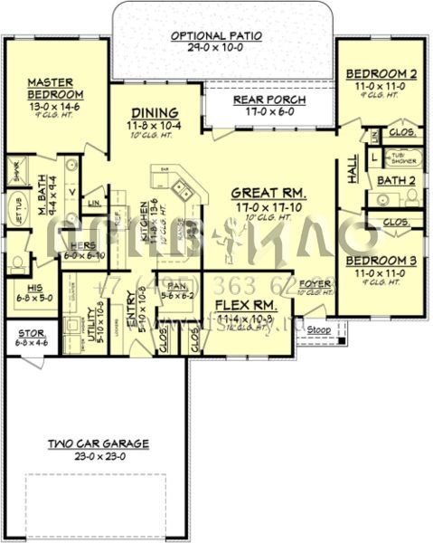 Проект одноэтажного дома с гаражом на две машины в английском стиле S5-172 (041-00079)