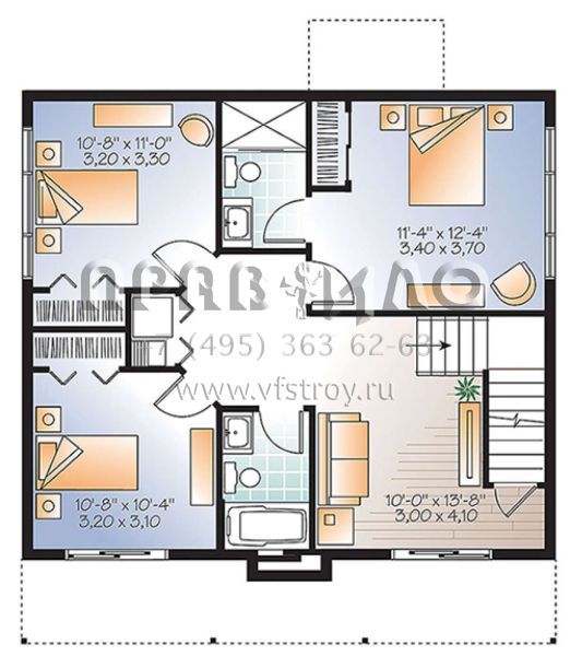 Проект двухэтажного дома без гаража в современном стиле S5-166 (034-01117)
