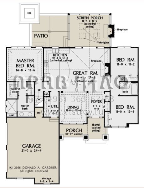 Проект одноэтажного дома с гаражом на две машины в американском стиле S5-151 (2865-00028)