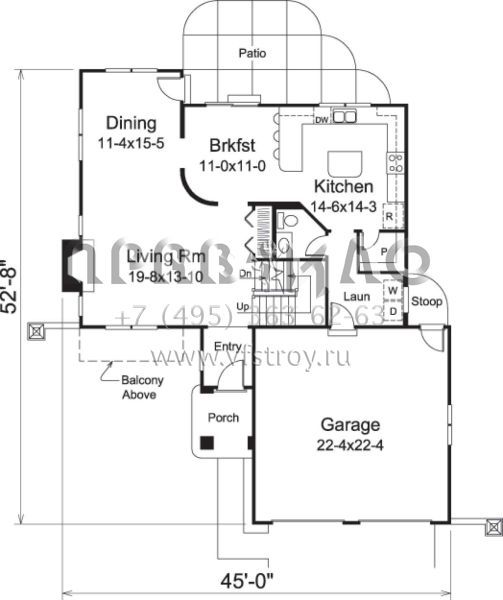 Проект двухэтажного дома с гаражом на две машины в стиле Готика S5-209 (5633-00189)