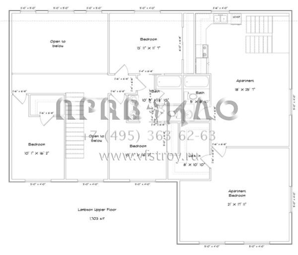 Проект двухэтажного дома с гаражом на три и более машин в стиле Ранчо S5-331 (2802-00027)