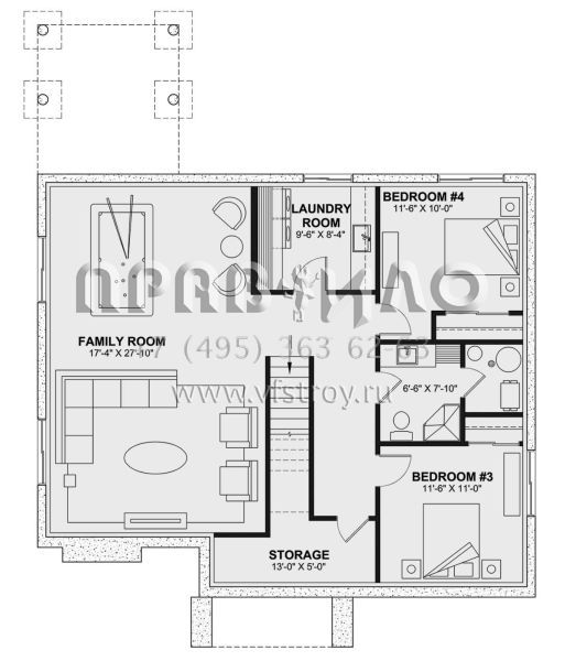 Проект одноэтажного дома без гаража в современном стиле S5-244 (034-01331)