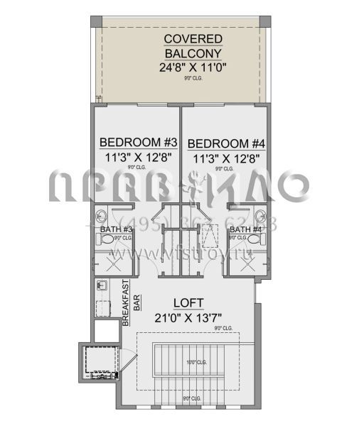 Проект трехэтажного дома с гаражом на три и более машин в современном стиле S5-334 (5565-00110)