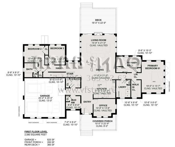 Проект одноэтажного дома с гаражом на две машины в современном стиле S5-240 (1026-00003)