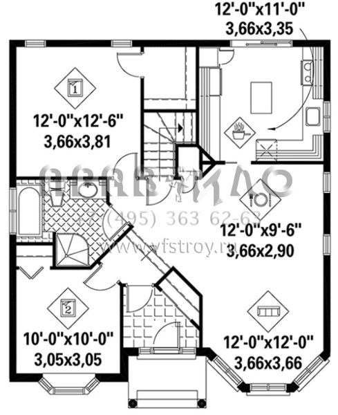Проект одноэтажного дома без гаража в английском стиле S5-93 (6146-00261)