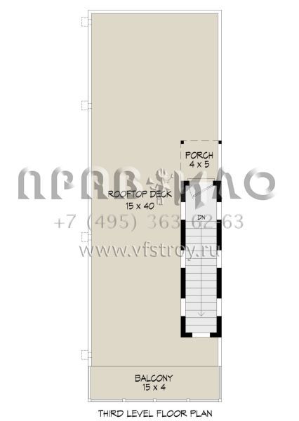 Проект трехэтажного дома без гаража в современном стиле S5-119 (940-00831)