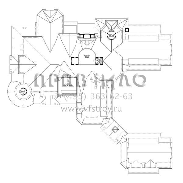 Проект трехэтажного дома с гаражом на три и более машин в стиле Ранчо S5-1022 (341-00306)